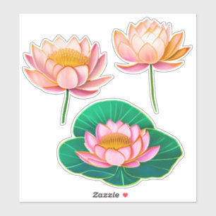 Sticker Lillies d'eau rose / Fleurs de Lotus