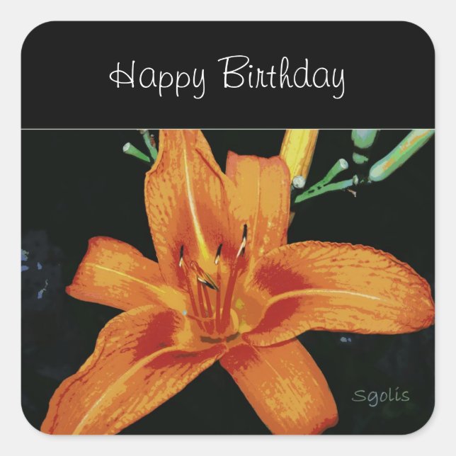 Sticker Lily Tigre Orange Peint (Devant)