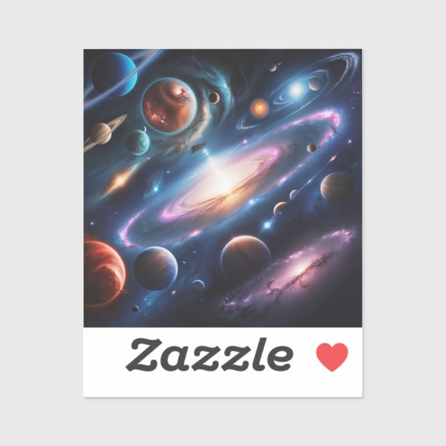 Sticker L'image des planètes (Feuille)