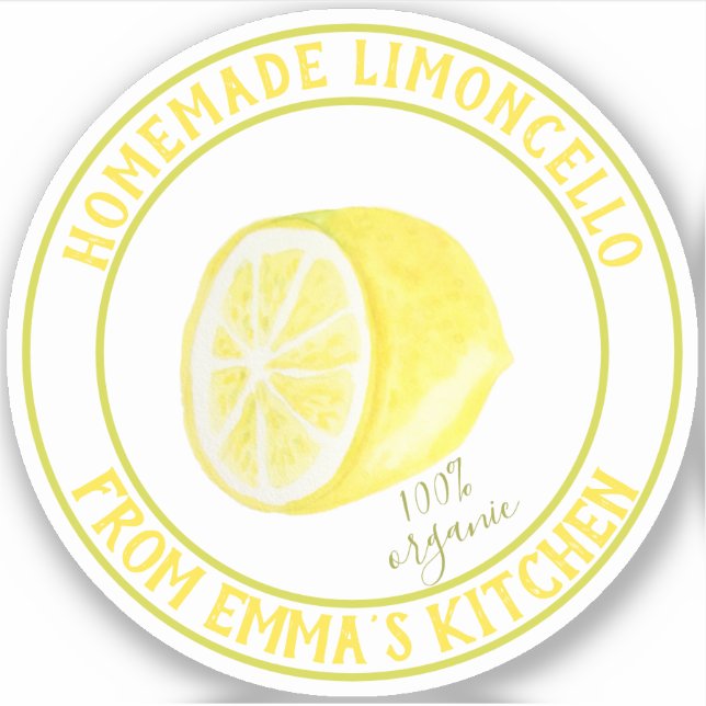 Sticker Limoncello fait maison - 100% bio - étanche (Devant)