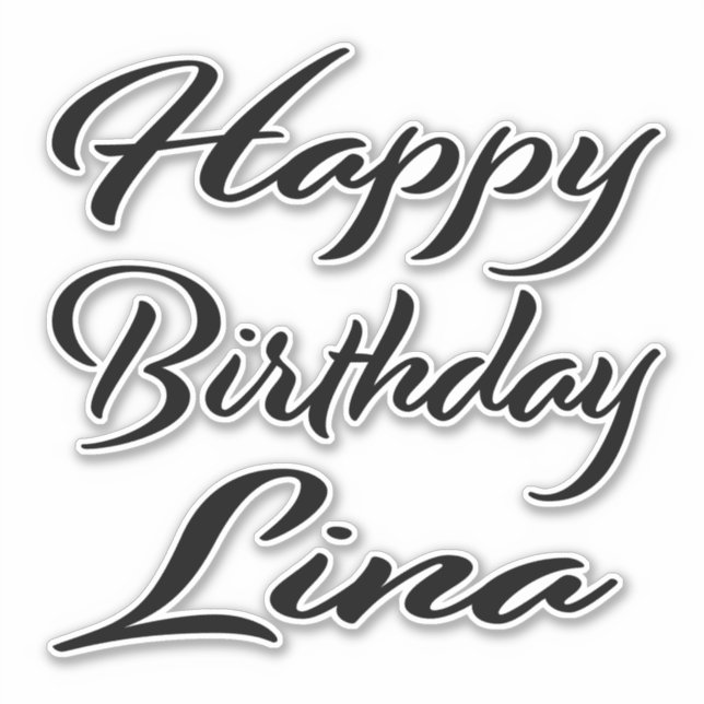 Sticker Lina Nom Prénom Anniversaire de la Broderie noire (Devant)