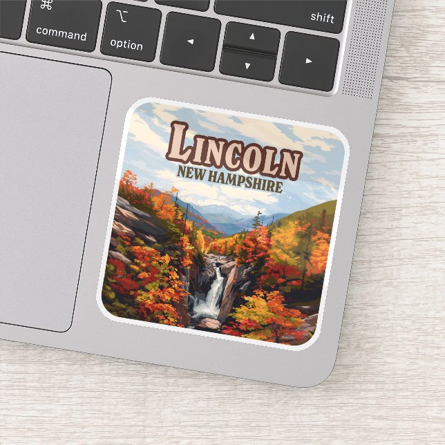 Sticker Lincoln New Hampshire Franconia Falls Automne (Détail)