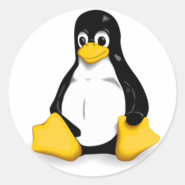 Sticker Linux Tux Round (Devant)