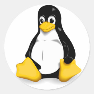 Sticker Linux Tux Round