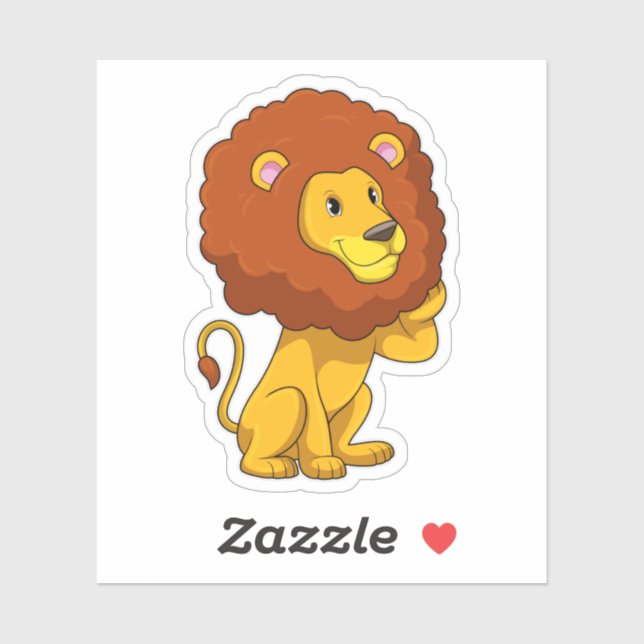 Sticker Lion avec boucles (Feuille)