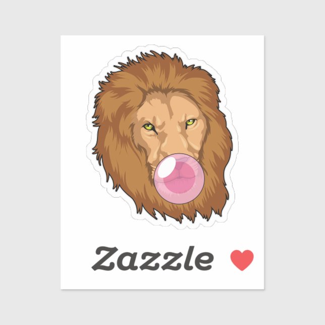 Sticker Lion avec gomme Bubble (Feuille)