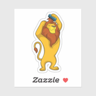 Sticker Lion avec peigne