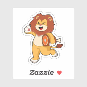 Sticker Lion avec viande