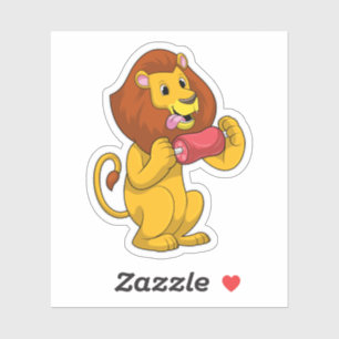 Sticker Lion avec viande