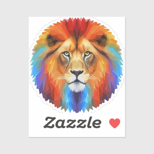 Sticker Lion coloré (Feuille)