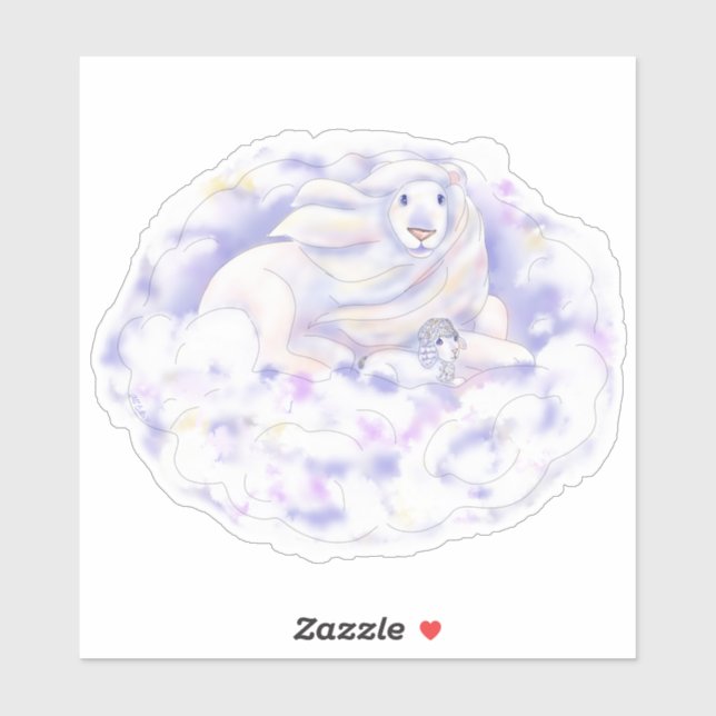 Sticker Lion et agneau | (Feuille)