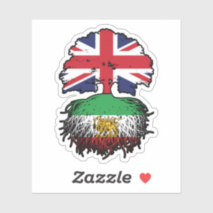 Sticker Lion et Soleil aux Racines Iraniennes et Croissanc