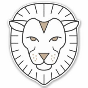 Sticker Lion feu signe symbole astrologique noir