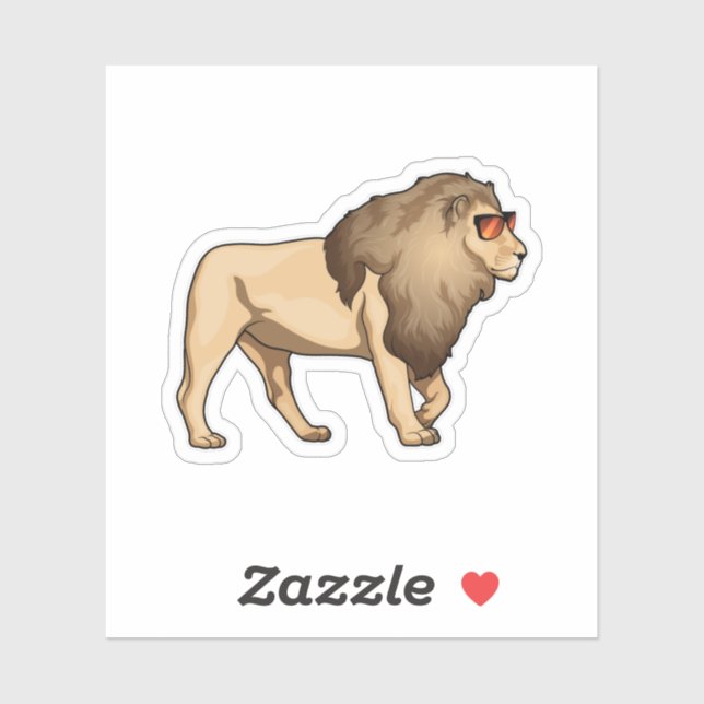 Sticker Lion Lunettes de soleil (Feuille)