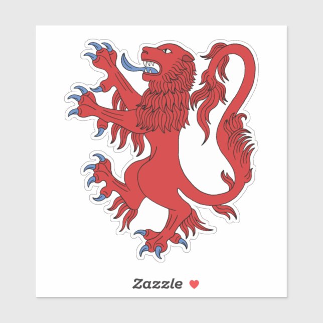 Sticker Lion Rampant Gules (Feuille)