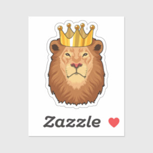 Sticker Lion roi avec couronne