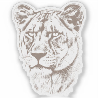 Sticker Lioness Illustration