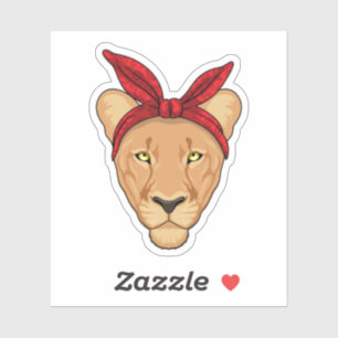Sticker Lioness with bandana