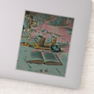 Sticker Lire Livres, Boire Café