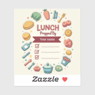 Sticker Liste de vérification personnalisée pour le déjeun