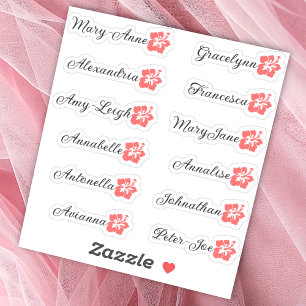 Sticker Liste d'invités personnalisée 12 noms Calligraphie