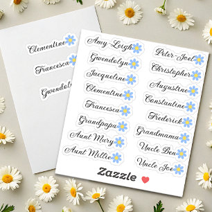 Sticker Liste d'invités personnalisée Noms Calligraphie Fl