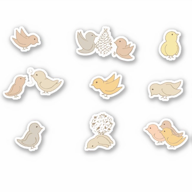 Sticker Little Birds and Chicks - Little Birdies coll. (Devant)