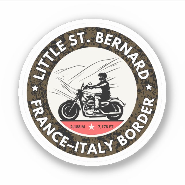 Sticker Little St Bernard Pass Français italique Alpine (Devant)