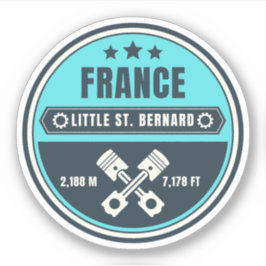 Sticker Little St Bernard Pass Français italique Alpine