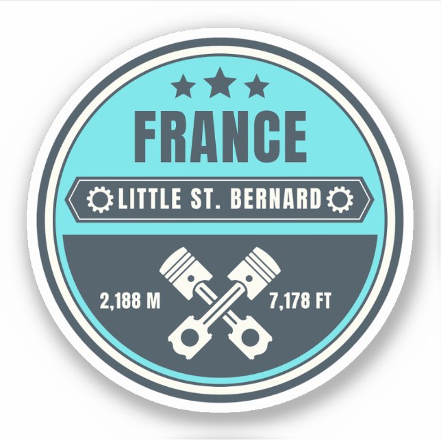 Sticker Little St Bernard Pass Français italique Alpine (Devant)
