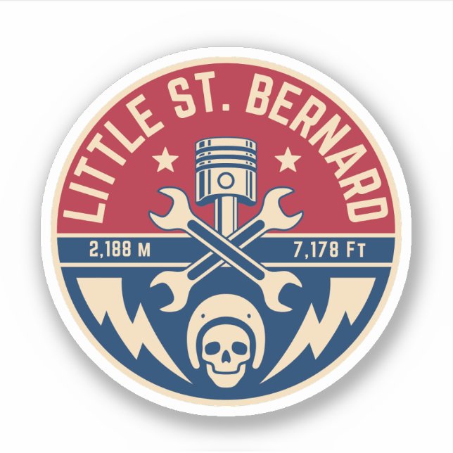 Sticker Little St Bernard Pass Français italique Alpine (Devant)