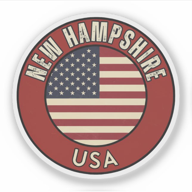 Sticker Live Free NH - Granite State Gift  (Devant)