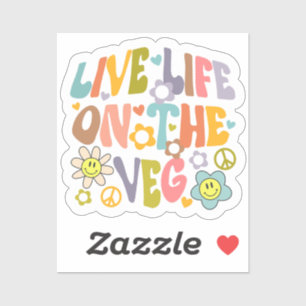 Sticker Live Life on the Veg, Retro Vegan