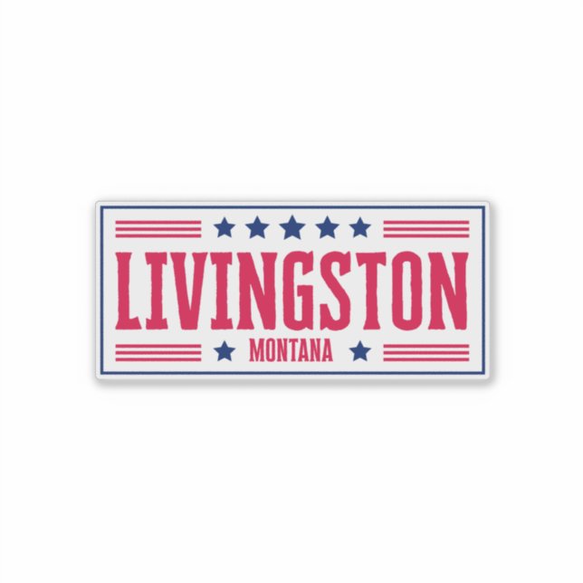Sticker LIVINGSTONE MONTANA Étoiles & rayures (Devant)