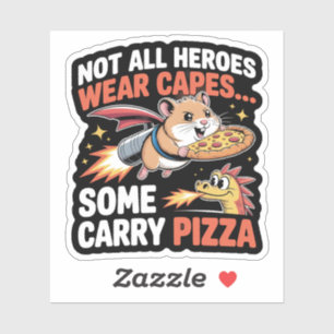 Sticker Livraison de Pizza Hamster Réacteur Drôle