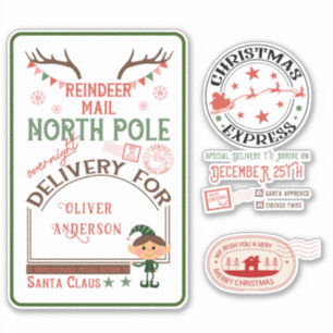 Sticker Livraison d'Express North Pole Père Noël Mail cade