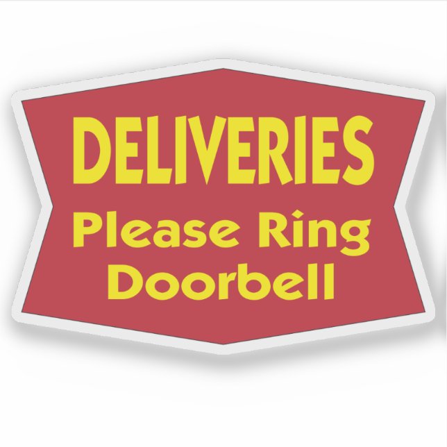 Sticker Livraisons S'Il Vous Plaît Sonnerie De Porte (Devant)