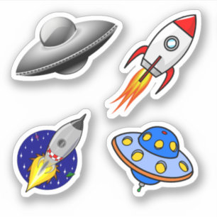 Sticker Livre de découpage de fusées spatiales de galaxie