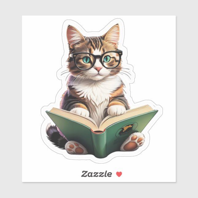Sticker Livre de lecture Cat (Feuille)