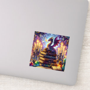 Sticker Livres de Magicien du Dragon Mystique