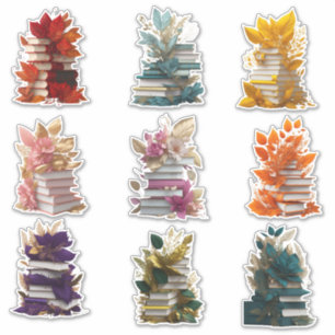 Sticker Livres et fleurs