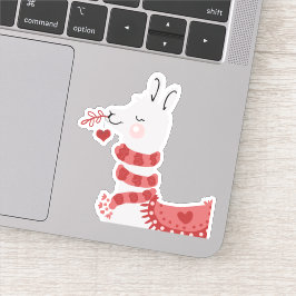 Sticker Llama Aimer mignon rose