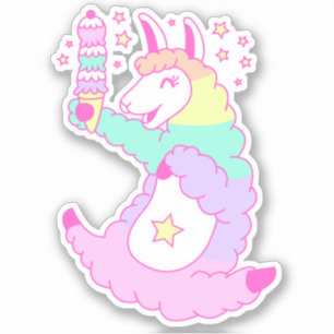 Sticker Llama arc-en-ciel