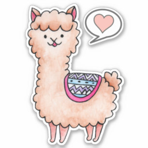 Sticker Llama cœur