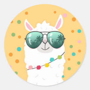 Sticker Llama Rama Cupcake Topper Fiesta Alpaca