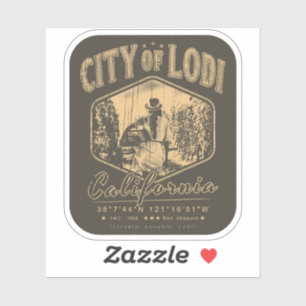 STICKER LODI SAN JOAQUIN CALIFORNIA - VINEYARD VINTAGE