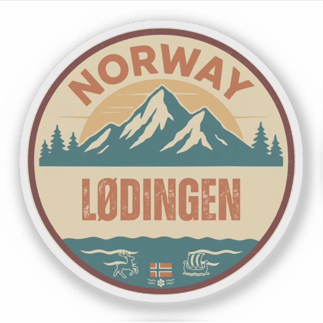 Sticker Lødingen, Norge Norvège (Devant)