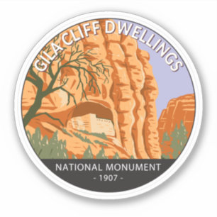 Sticker Logements Gila Cliff Monument National Circle
