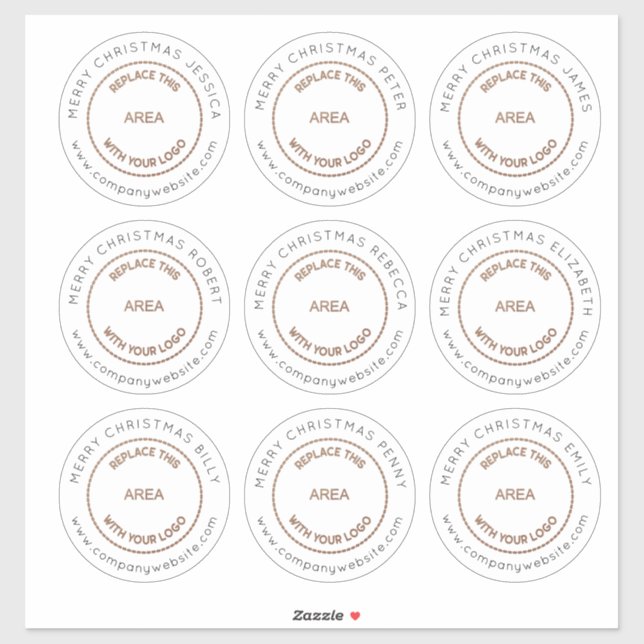 Sticker Logo 9 Grand Nom Individuel Joyeux Noël (Feuille)