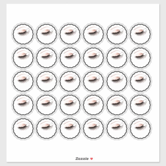Sticker Logo Custom Eyes Lashes Beauté Studio Cosmetics (Feuille)